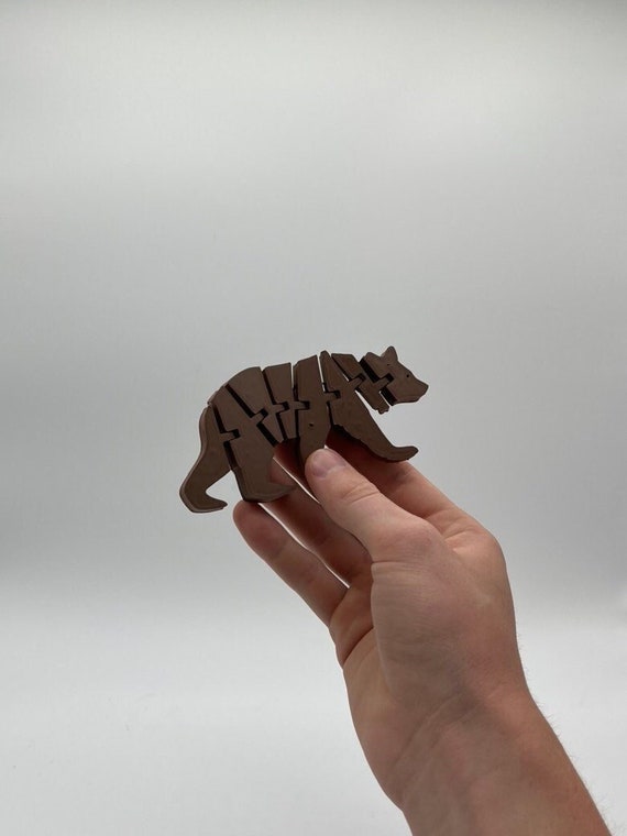 Flexi Articulated Bear — 3D Printed Fidget Toy and Desk Figurine