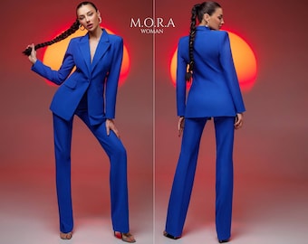 Electric Blue Pant Suit For Women, Woman Suit, Electric Blue Suit Women, Formal Pantsuit For Women, Prom Pantsuit, Pantsuit, Women Suit Set