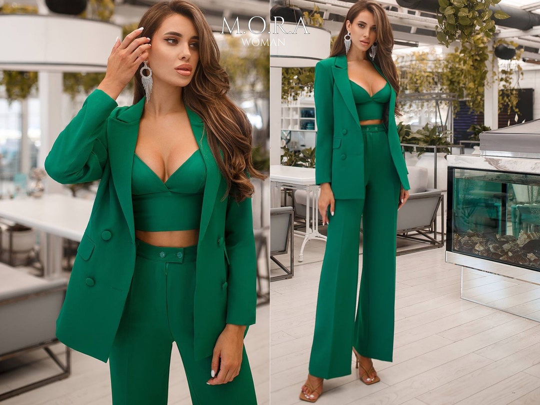 Pantaloni Eleganti Pantalone Elisabetta Franchi Verde Pantaloni