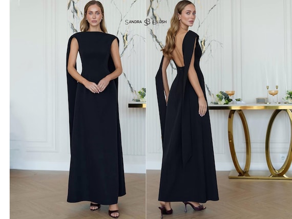Black Open-Back Sleeveless Maxi Dress | Elagia Black / Xs