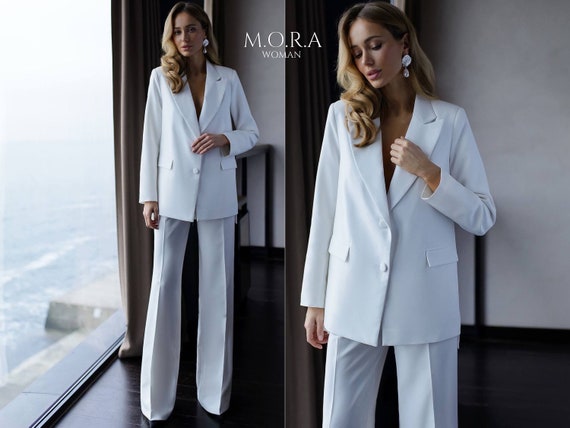 Women's White Suits for Business, Office Women 2 Piece Suit, White Suit for  Modern Professionalism and Chic Elegance, Women's Oversize Suit - Etsy  Finland