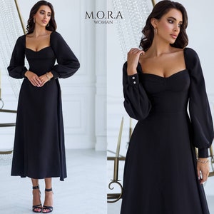 Black Midi Dress, Maxi White Dress, Full Skirt Green Dress, Midi Dress for Special Occasions, Wedding Guest Dress, Evening Dress, Dress