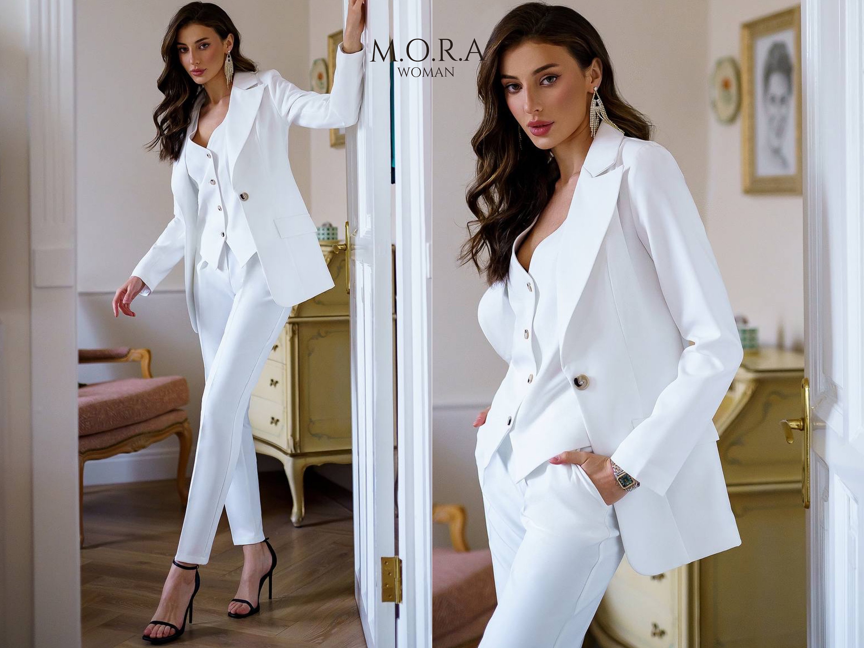 Office Women 3 Piece Suit With Tight Pants, Corset Vest Suit, Single  Breasted Blazer Jacket Ramona 3 Piece Corset Vest -  Canada