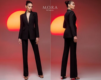 Black Pant Suit For Women,  Black Woman Suit, Black Suit Women, Formal Pantsuit For Women, Prom Pantsuit, Pantsuit, Women Suit Set