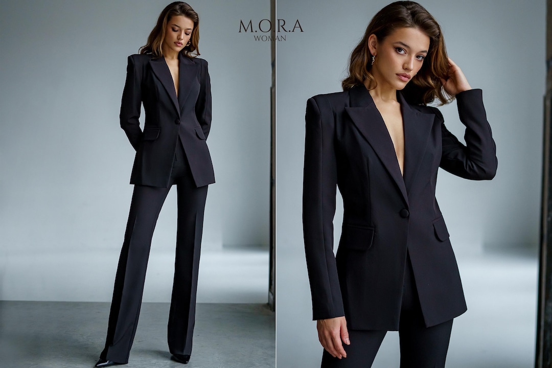 Layered Formal Long Sleeve Scoop Neckline Pantsuit White main image 1