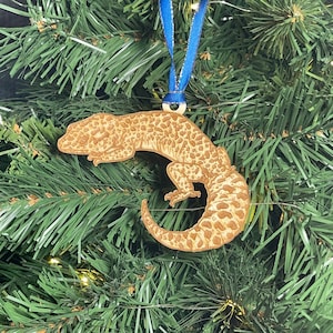 Personalized Leopard Gecko Pet Ornament reptile exotic pet wood ornament for kids