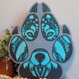 Wolf Paw Holz Wand-Dekor-Wand-Kunst