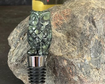 Stone Owl Wine Bottle Stopper wedding gift client gift wine lover stocking stuffer