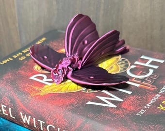 Red Moth bookish inspired bookshelf decor crimson colored moth heartless hunter inspired shelf sitter