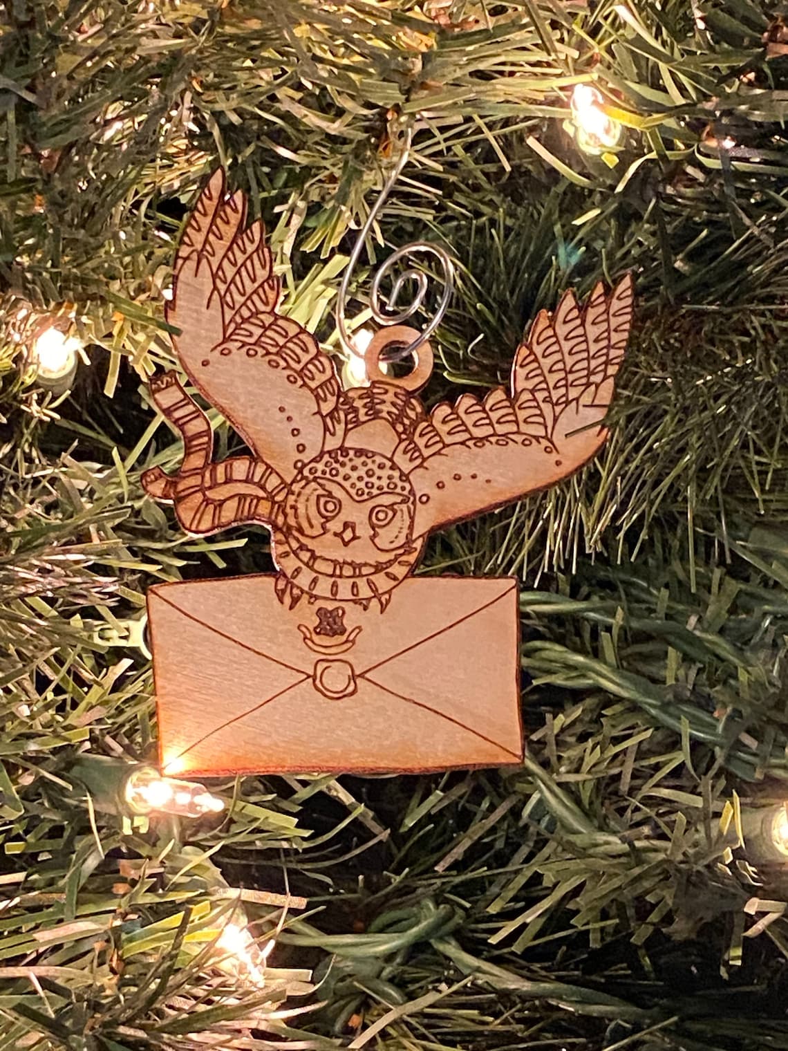 Hedwig owl magic mail deliver Harry Potter inspired ornament Etsy