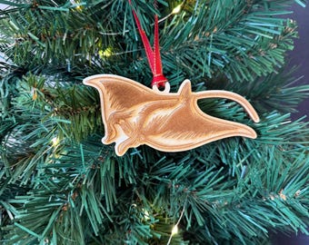 Manta Ray ocean themed Christmas Ornament
