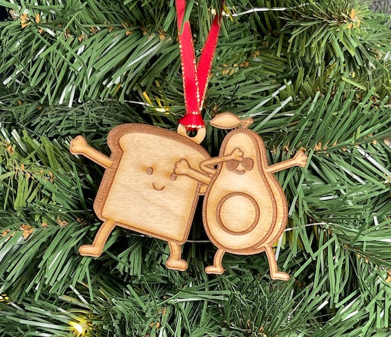Avocado toast avocado ornament wood, millennial gift, funny best friend birthday gift for her, bff gifts for women, bestie ornament handmade