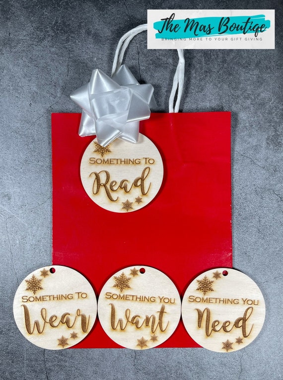 Something You Want Christmas Gift Tags for Kids SET OF 4, Want