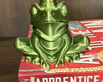Frog Prince with Crown bookish inspired bookshelf statue decor assistant to the villan inspired accomplice to the villan Kingsley