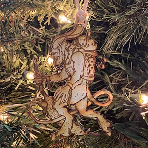 Krampus wood ornament