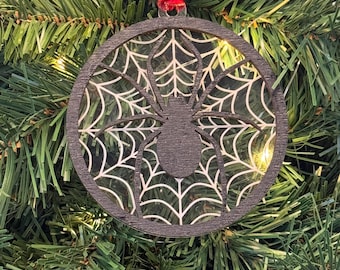 Spider with Spider Web ornament traditional spider ornament creepmas ornament
