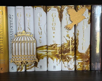 Insert d'étagère de prisonnier en métal - cage à oiseaux dorée, chardonneret, décoration fantastique, cadeau BookTok, insert d'étagère livresque pour les lecteurs