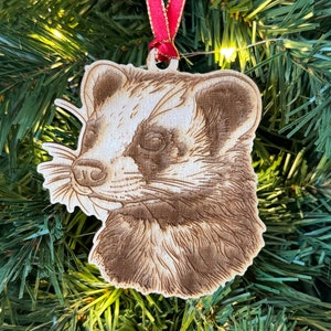 Pet ferret realistic face Ornament