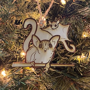 Personalized 3 Sugar Glider ornament - custom