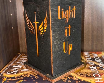 Crescent City maasverse inspired Luminary flamless candle box bookshelf decor