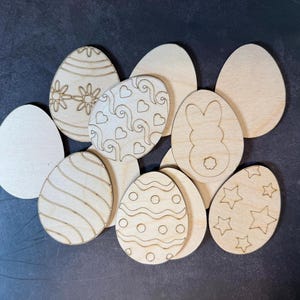 Colorable Wooden Easter Eggs 3” tall Easter egg alternative set 12
