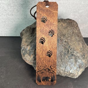 Rustic mountain bear wilderness bookmark gift for reader
