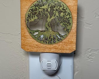 Czujnik światła Tree of Life, wtyczka ścienna, lampka nocna
