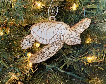 Sea Turtle Wooden Ornament
