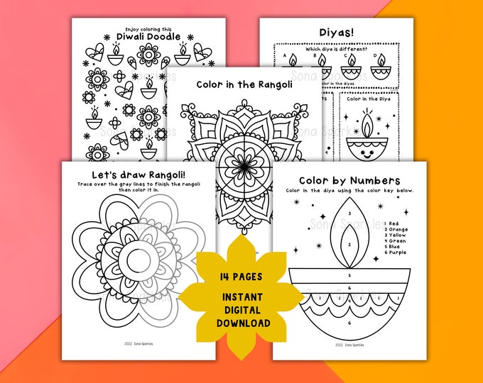 Diwali Dot Marker Coloring Packet Diwali Coloring Pages Diwali ...