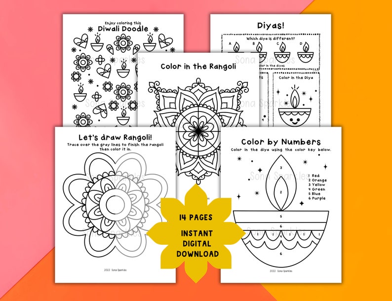 Diwali Coloring Packet Diwali Coloring Pages Diwali Coloring Sheets ...