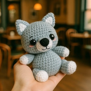 Husky Wolf Amigurumi Häkelanleitung PDF - Süßer Plüschtier Wolf, grauer Wolf, anfängerfreundlicher Softie, gemütliches DIY Geschenk für Tierliebhaber