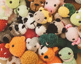 No-Sew 40 Crochet Pattern Bundle, Amigurumi Animal Patterns, Plushie Crochet Patterns, Chunky Velvet Yarn Animal Tutorial, Beginner Friendly