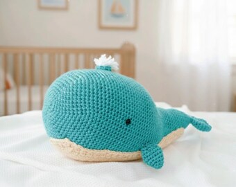 Patrón de ganchillo para amigurumi de ballena gordita / Juguete de peluche fácil de hacer (PDF)