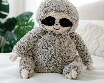 Sloth Crochet Pattern PDF, Easy Fuzzy Plushie Amigurumi (Digital Download)