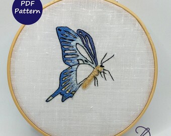 PDF embroidery design: Blue Butterfly