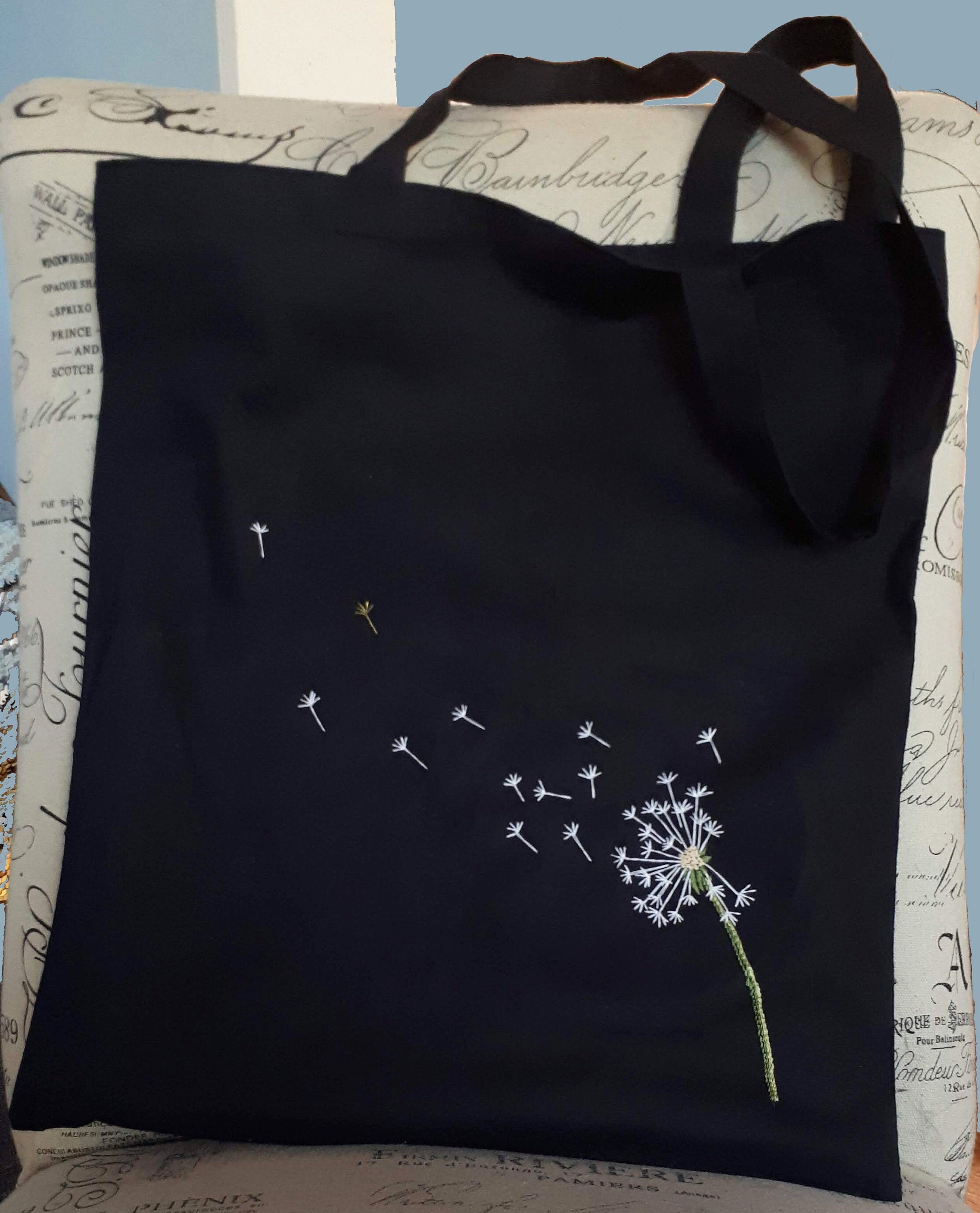 Dandelion Print Pattern Leather Tote Bag main image 1