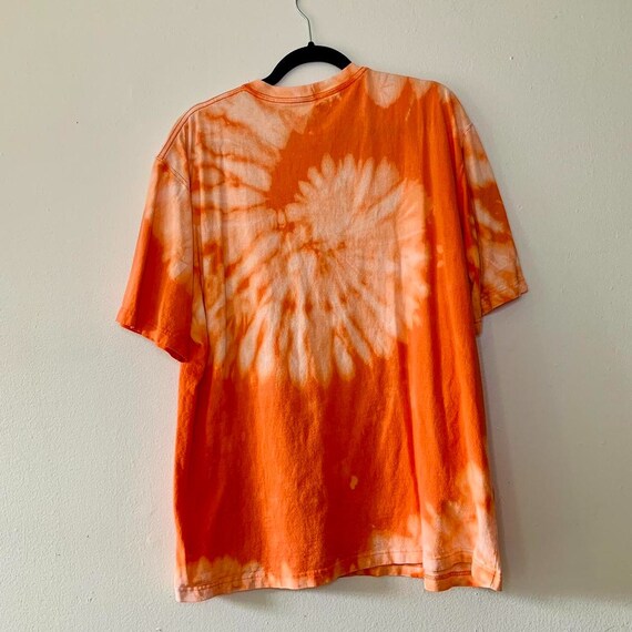 Reverse bleach tie dyed orange short sleeve Carha… - image 2