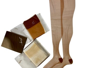 Vintage 1950s Hanes 415 Stockings 2 Pair NOS 10.5 M Little Color RHT Boxed