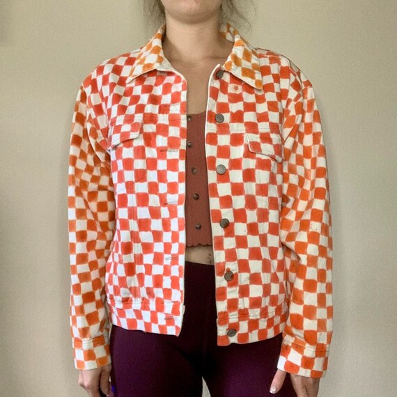 Checkered Denim Jacket – High Meadow Boutique