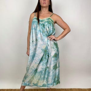 Hand Dyed Blue and Green Vintage Lounge Dress