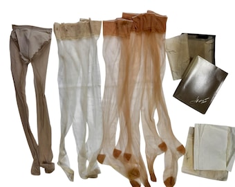 Vintage Hanes Stockings Lot 4 Matching Pair 10.5 M RHT South Pacific + Support