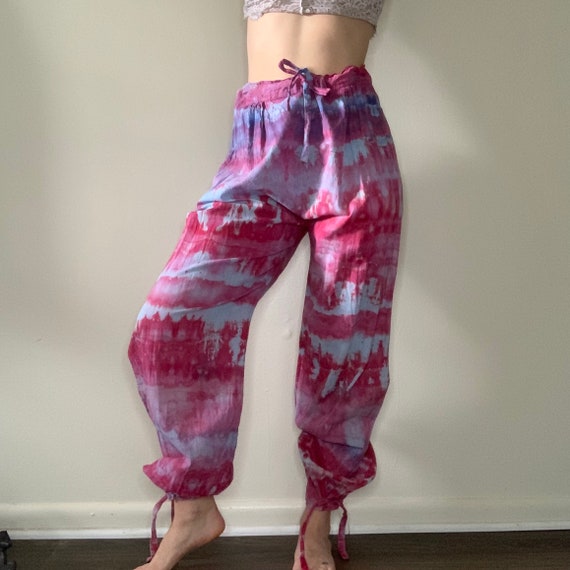 Hand Dyed Vintage Harem Cotton Fabric Pants Upcycl