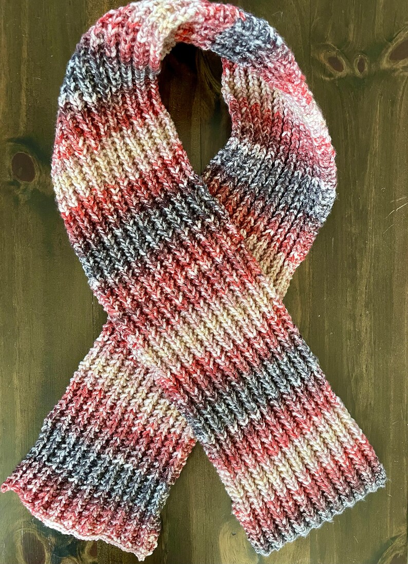 Ribbed Knit Scarf - Etsy