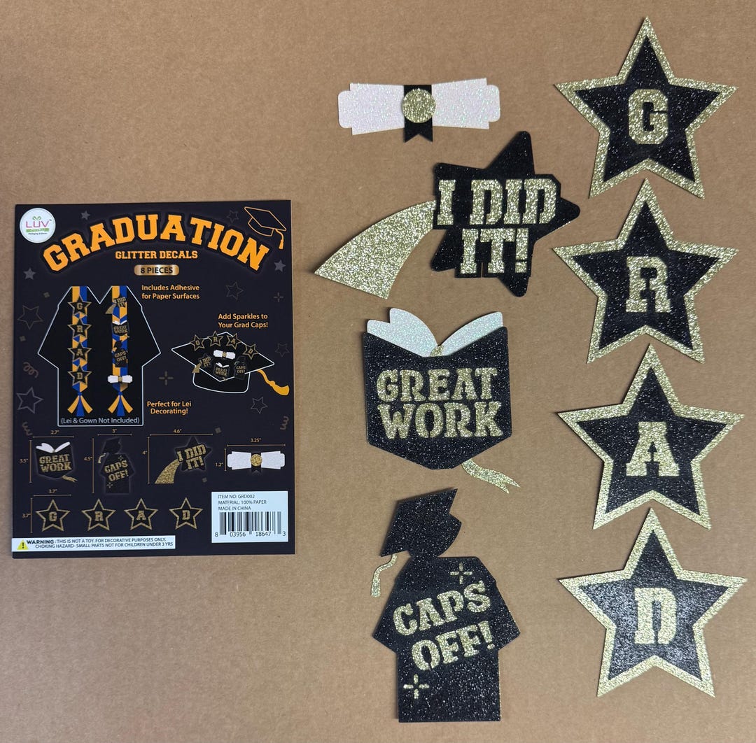 Graduation Invite Decals Graduation Glitter Decals - Etsy