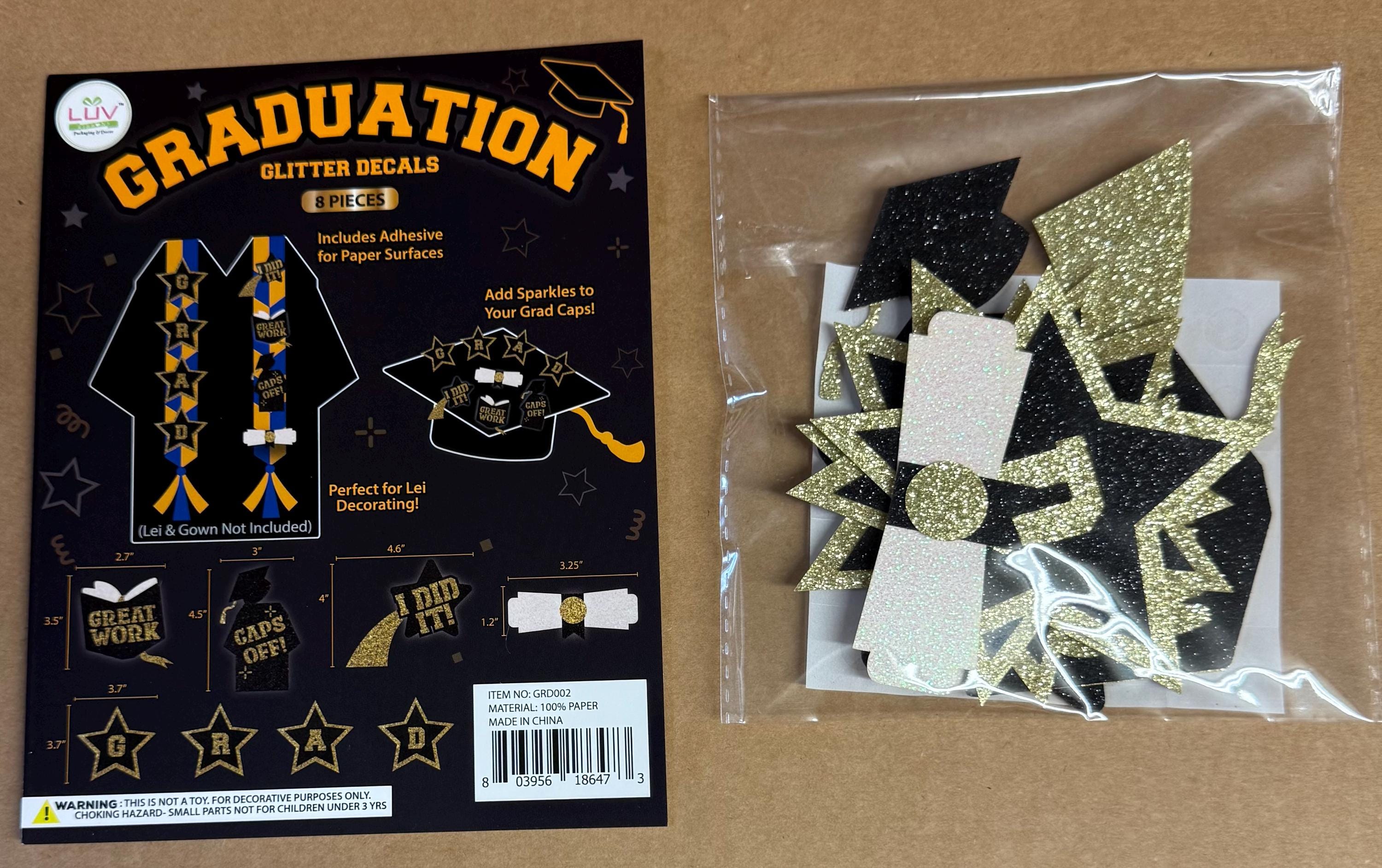 Graduation Glitter Decals - Etsy
