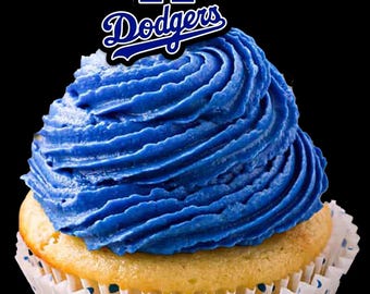 Adornos para cupcakes de los Dodgers