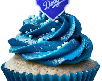 Adorno para cupcakes con calaveras de los Dodgers de Los Ángeles