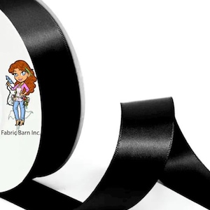 1/4&quot; Black Single Face Satin Ribbon -- 25 Yards Spools