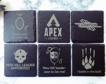 Apex Legends Coaster Set: Laser Engraved Slate Gamer Gift