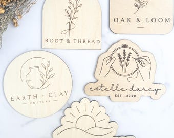 Custom Laser Engraved Wood Logo Plaque, Personalized Business Sign, Branding Display Prop